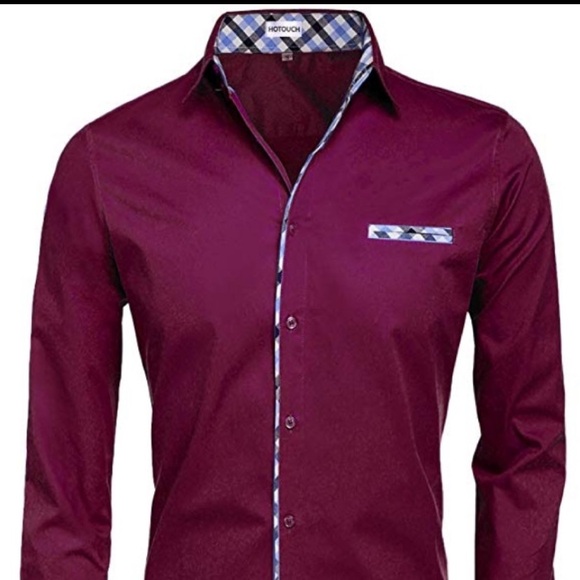 Hot Touch burgundy dress shirt - Picture 1 of 2